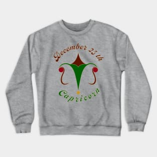 December 25th Capricorn - Xmas and Newton's birthday logo - Silver Background Crewneck Sweatshirt